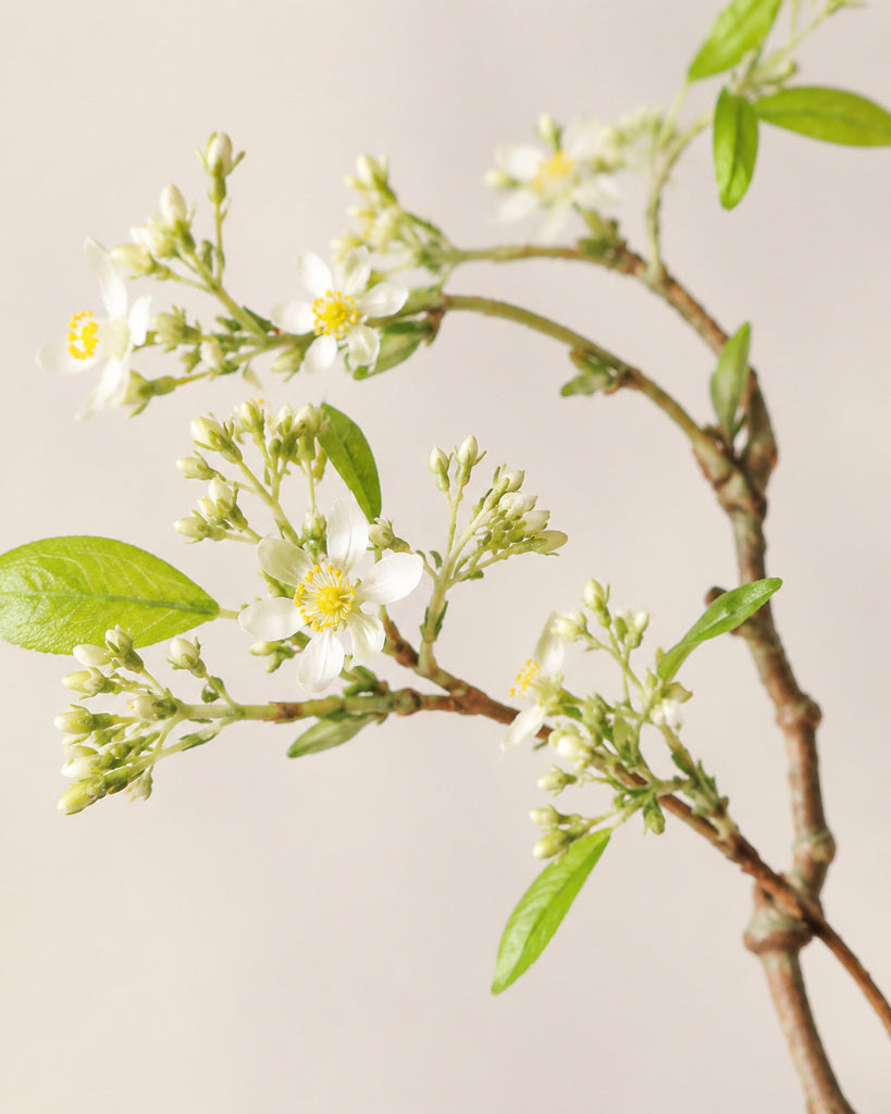 White Fabric Artificial Wild Daisy Branch - 92 cm