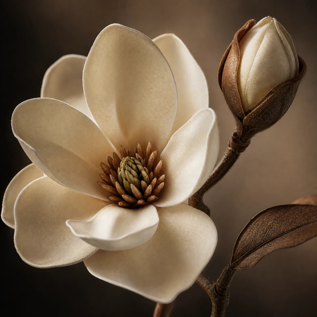 Ivory magnolia stem detail
